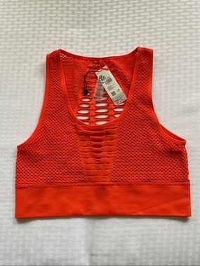 Garage Neon Orange Mesh Cutout Tank